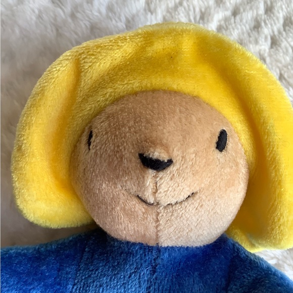 Paddington Bear Plush Rattle Stuffed Animal Toy Blue and Yellow - Picture 4 of 5